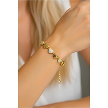 Bontexs Kalpli Bileklik 14K Kaplama Lüks Gold Renk