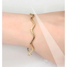 Bontexs Ajda Zikzak Bilezik Gold Paslanmaz Çelik 1 Adet