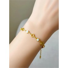 Bontexs Kadın Nazar Boncuk Detaylı Sarı Renk Bileklik