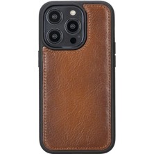 Apple iPhone 14 Pro Uyumlu Deri Cüzdanlı Kılıf Mwwn RST2EF Taba