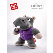 GiGwi I'm Hero Serisi Tpr Dokulu Sesli Hipopotam Peluş Köpek Oyuncağı - Küçük Irk & Yavru Diş Kaşıyıcı