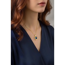 Bontexs Sarı Zincirli Zirkon Taşlı Gezegen Kolye Sevgiliye Özel Hediye