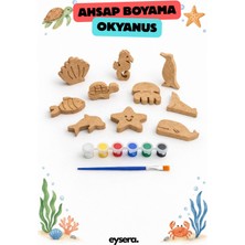 Eysera Deniz Hayvanları Ahşap Boyama Seti, Okyanus – Çocuk Aktivite & Hobi Oyuncak, Montessori, Eğtici Set