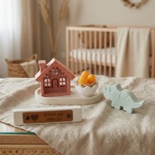 Miaju Bebek Ismiyle Kişiselleştirilebilen Dinozor Temalı Bebek Odası Dekor Seti Masalsı ve Sevimli Hediye