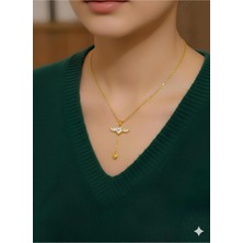 Bontexs Melek Kanatlı Zirkon Taşlı Kolye