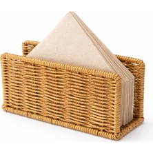 Tuppee Rattan Hasır Dikey Peçetelik 14X5.5X8.5 cm – Dekoratif Masa Üstü Peçete Standı