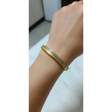 Bontexs Kadın Tek Sıra Zirkon Taşlı Desenli Kelepçe