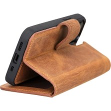 Apple iPhone 13 Mini Uyumlu Deri Cüzdanlı Kılıf G19 Taba