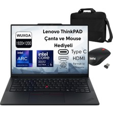 Lenovo Thinkpad E14 G7 Intel Ultra 5 225U 32GB 1tb SSD 14" Wuxga Windows 11 Home Taşınabilir Bilgisayar 21SX007DTX Wp8+ Thinkpad Çanta ve Mouse