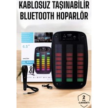 Kocadal Kablosuz Bluetooth Hoparlör Taşınabilir 6.5 Inç LED Işık Kareoke