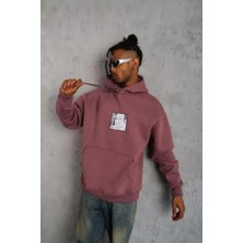 Secret Sita Erkek Ön Arka Baskılı Kapşonlu Weat  Gül Kurusu