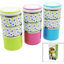 Kocadal Çiçekli 3lü Sefer Tası - Saklama Kabı Renkli 1.26LT (5047)