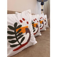 Punch Nakışlı Modern Soyut Desenli 4’lü Dekoratif Kırlent Kılıfı