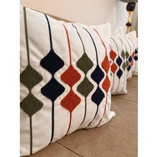 Punch Nakışlı Modern Geometrik Desenli 4 Adet Kırlent Kılıfı