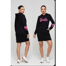 Hard Money Yumuşak Pamuklu Barbie Baskılı Spor Tunik/Sweatshirt Kapüşonlu