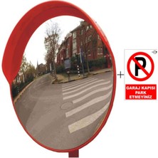 PremiumPort Akrilik Trafik Güvenlik Aynası 80 cm + Hediye Garaj Uyarı Levhası