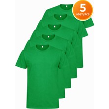 Hanclo Erkek Siyah Tişört 5’li Paket Basic Pamuk Bisiklet Yaka Kısa Kollu T-Shirt