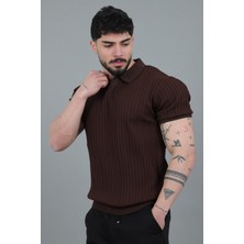 Stil Kombin Apaç Yaka Örgü Triko Tişört Jrx 5003_30495