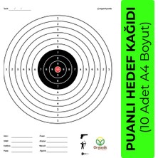 Organik Yolda Puanlı Hedef Kağıdı 10’lu Set 🎯 Atış Antrenman Kağıdı Tabanca Tüfek Okçuluk Hedefi (21CM x 29,7cm)