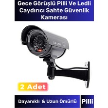 PremiumPort Pilli Ledli Güvenlik Kamerası 2'li Set, Gece Görüşlü, Dış Mekan Kullanım