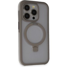 Nuveden Joko Apple Iphone 15 Pro Max Zorda Airbag Magsafe Standlı Kapak - Titan Gri