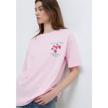 Mavi Sicilia Baskılı Pembe Tişört 1614007-86953