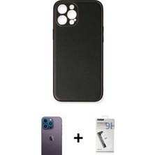 İlk El Grup Ieg™ iPhone 12 Pro Kılıf Yadigar Klasik - Şeffaf Uv Polymer Nano Ekran Koruyucu + Mavi Neon Fosforlu Kamera Lens