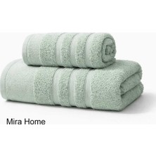 Mira Home 2 Parça Pamuklu Banyo Havlu Seti Ayla Yeşil