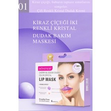 MONDSUB Kiraz Çiçeği Kristal Dudak Maskesi – Çift Etkili, Nemlendirici ve Dolgunlaştırıcı (6 Adet)