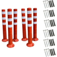 PremiumPort Esnek Otopark Yol Şerit Ayırıcı 75CM 6'lı Set Reflektifli Delinatör