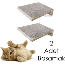 Barış Dizayn Halı Kaplı Geniş Kedi Basamağı Kedi Köprüsü Duvar Yürüyüş Yolu Kedi Oyunu Tırmalama Parkur 2 Adet