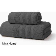 Mira Home 2 Parça Pamuklu Banyo Havlu Seti Ayla Antrasit
