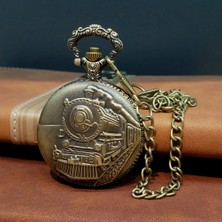 Marsilyan Antika Tren Tasarımlı Köstekli Cep Saati