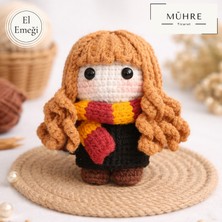 Mühre Hermione Granger Harry Potter Anahtarlık Charm Hediyelik %100 Pamuklu Organik Amigurumi Örgü