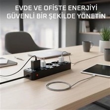 Marsilyan Akım Korumalı 4’lü Priz 2xusb 2xtype-C Çıkış Yüksek Gerilim Koruma Priz Çoğaltıcı