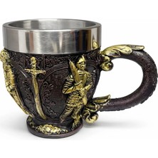 Pileli Store Şövalye Kabartmalı 3D Paslanmaz Çelik Kupa Bardak