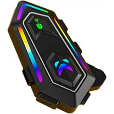 Pileli Store Pilelistore   Krm2 Rgb Motosiklet Sürücüleri Için Ipx6 Su Geçirmez Özellikli Kablosuz Bluetooth Kulaklık - Siyah