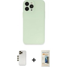 İlk El Grup Ieg™ iPhone 13 Pro Max Kılıf Atlas Minimal Prime - Siyah 6d Mat Seramik Hayalet Nano Ekran Koruyucu + Gold Shine Kamera Lens