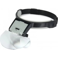 Ulugo - Lens Takmalı 5 Lenslı , LED Lambalı Şapka Tip Büyüteç ( Lisinya )