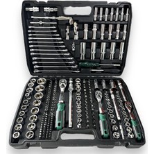 Ulugo Tam Profesiyonel Germany 72 Diş Eğik Cırcır 216 Parça Lokma Takımı Oto Tamirci Tam Set 1/2-3/8-1/4 ( Lisinya )