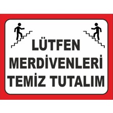 PremiumPort Merdiven Güvenliği Uyarı Levhası, Güvenli Kullanım Için Işaret