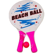 Ulugo Beach Ball Tahta Raket - 3394 - Pembe (Lisinya)