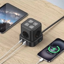 Marsilyan 4lü Akım Korumalı Priz Gece Lambalı 2xusb 2xtype-C Çıkış Yüksek Gerilim Koruma Çoklu Priz Çoğaltıcı