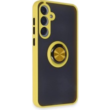 Colezium Galaxy A25 5g Kılıf Montreal Yüzüklü  Kapak - Sarı