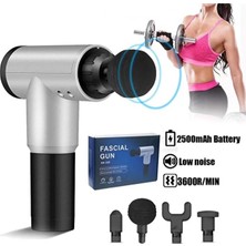 Ulugo Fascial Gun RH-320 6 Kademe Hız Ayarlı, 4 Parça Başlıklı, USB Şarjlı, Masaj Tabanca Aleti (5224)