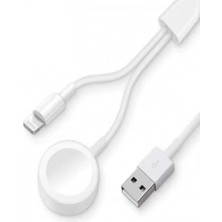 Pileli Store Pilelistore   AC08 2in1 Kablosuz Şarj Apple Watch 1/2/3/4/5/6/7/8/se