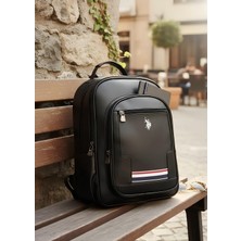 CLK Sports U.s. Polo Assn.  Vegan  Deri Laptop Bölmeli Sırt Çantası ve Omuz Askılı Çapraz Çanta - Siyah