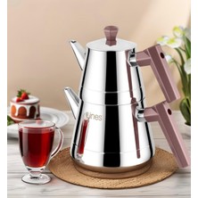PremiumPort Piramit Soft Kulp Paslanmaz Çaydanlık, Mini Boy, Şık ve Dayanıklı Tasarım