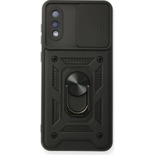 Ulugo Samsung Galaxy A02 Kılıf Pars Lens Yüzüklü Silikon - Siyah