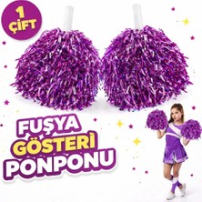 Ulugo 1 Çift ( 2 Adet ) Fuşya Renk 23 Nisan 19 Mayıs 29 Ekim Okul Gösteri Ponponları